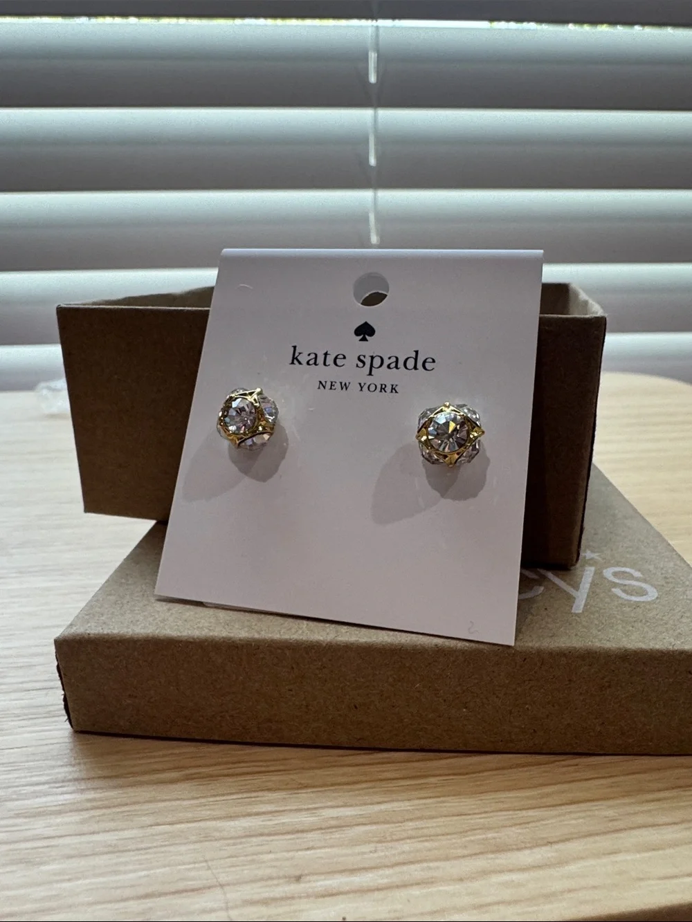 kate spade gold-tone clear crystal cluster stud earrings
